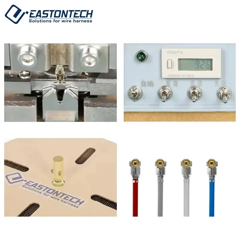 EW-5185 1.13mm semi-automatic IPEX connector coaxial terminal wire and cable crimping machine