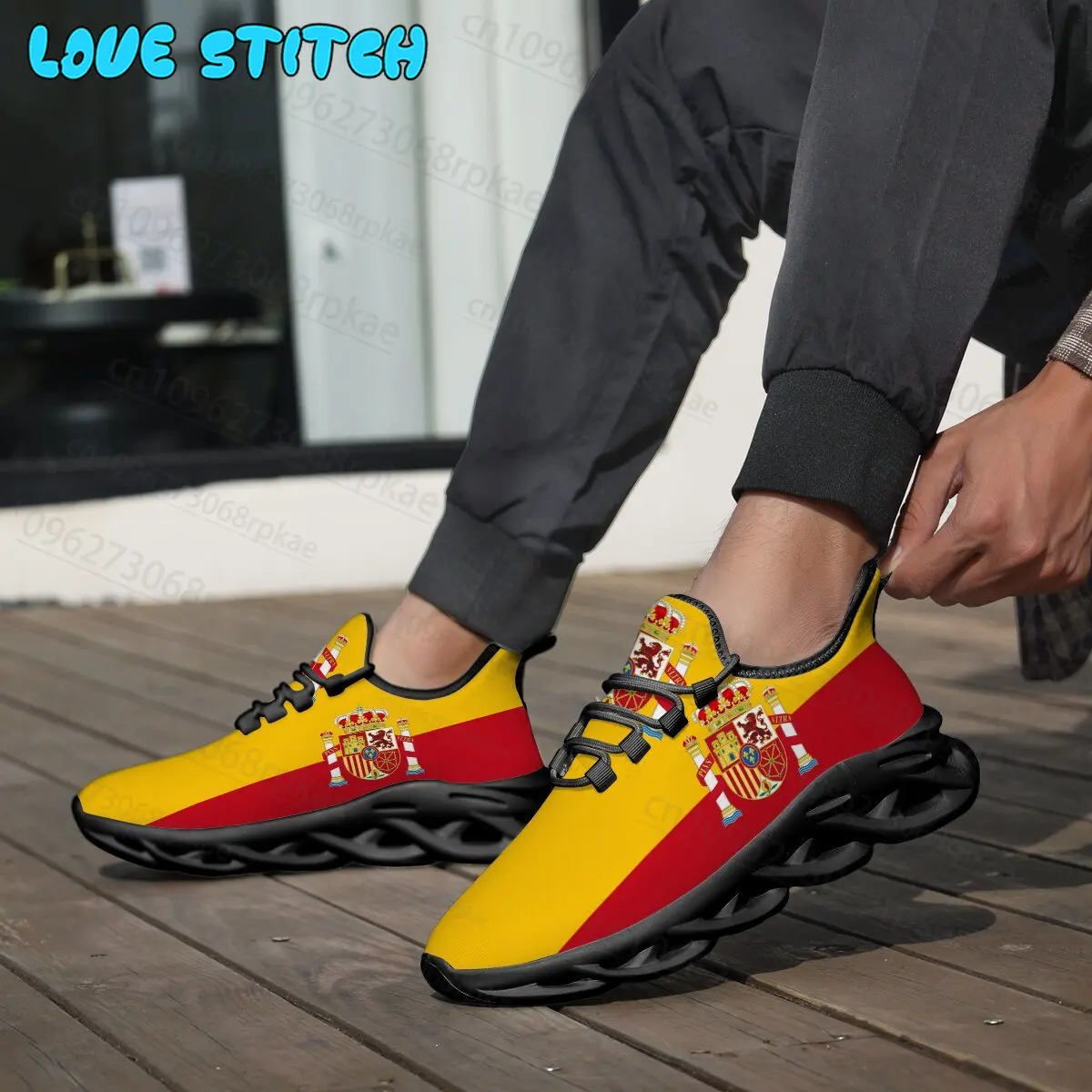 Picture 7: Zapatillas Deportivas Con Estampado Bandera Y Escudo De España Suela Ondulada Transpirable Hombre Mujer