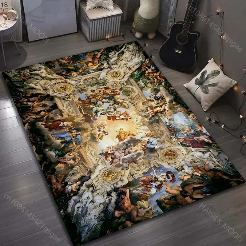 Multiple sizes Mythological Ceiling Art Carpet for Living Room Bedroom Sofa Home Decor Rus Non-slip Floor Mat Luxury Gift