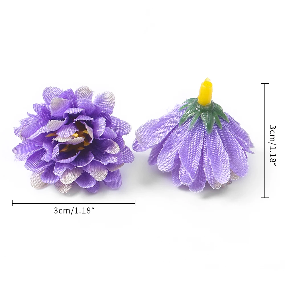 20Pcs Mini 3cm Carnations Handmade Artificial Flowers Head For Wedding Decoration DIY Wreath Gift Scrapbooking Craft Fake Flower