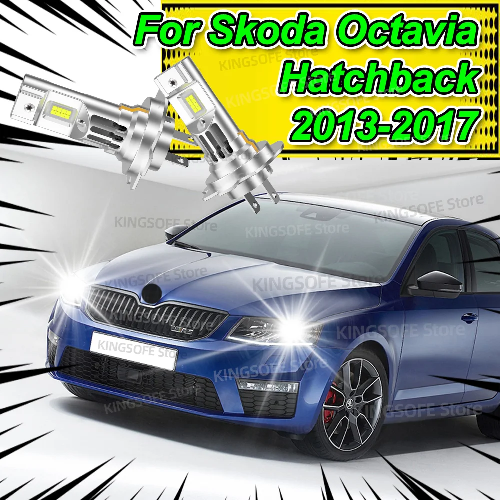 

2Pcs Turbo LED Low Beam Headlamp Canbus Headlight 50000LM with Fan For Skoda Octavia Hatchback 2013 2014 2015 2016 2017