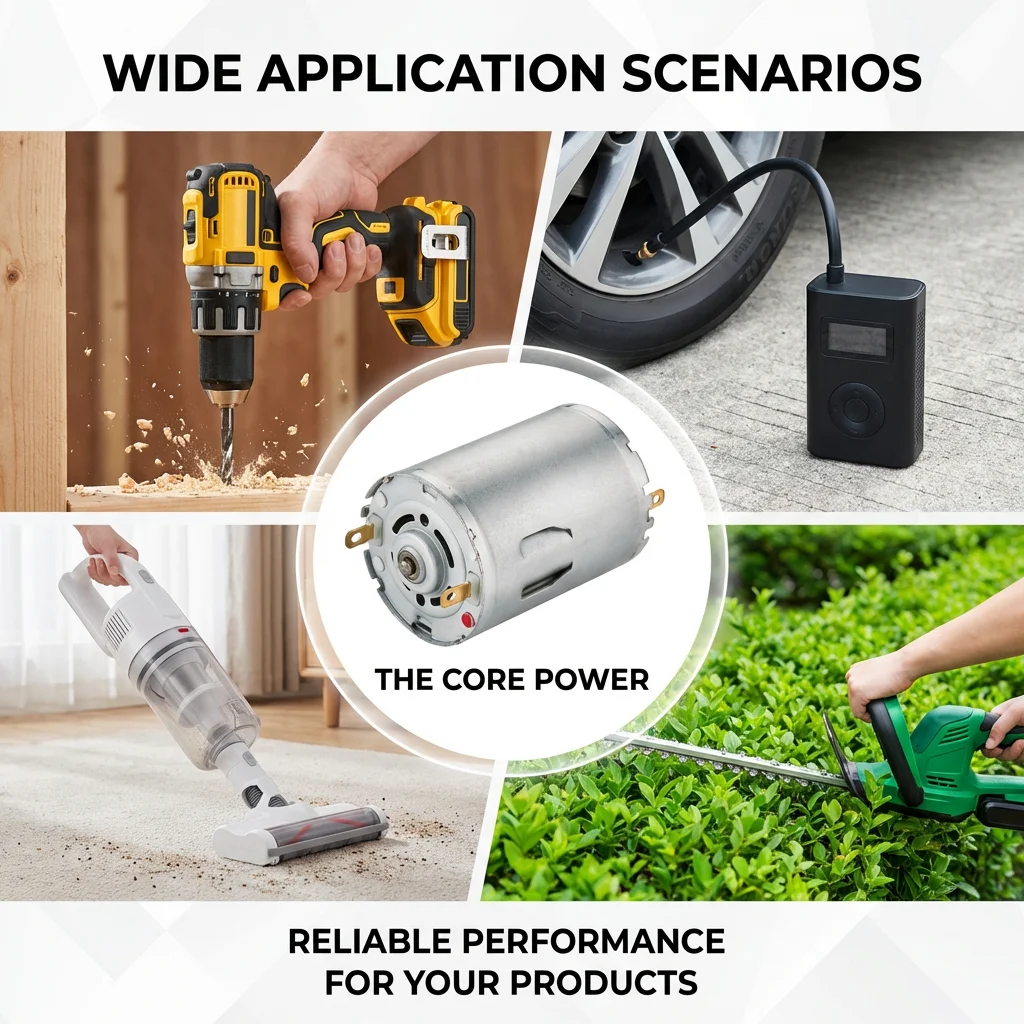 Professional High RPM Brushed DC Motor Waterproof Flange Mount Stable Performance Automotive Air Pump Vacuum Cleaner Garden