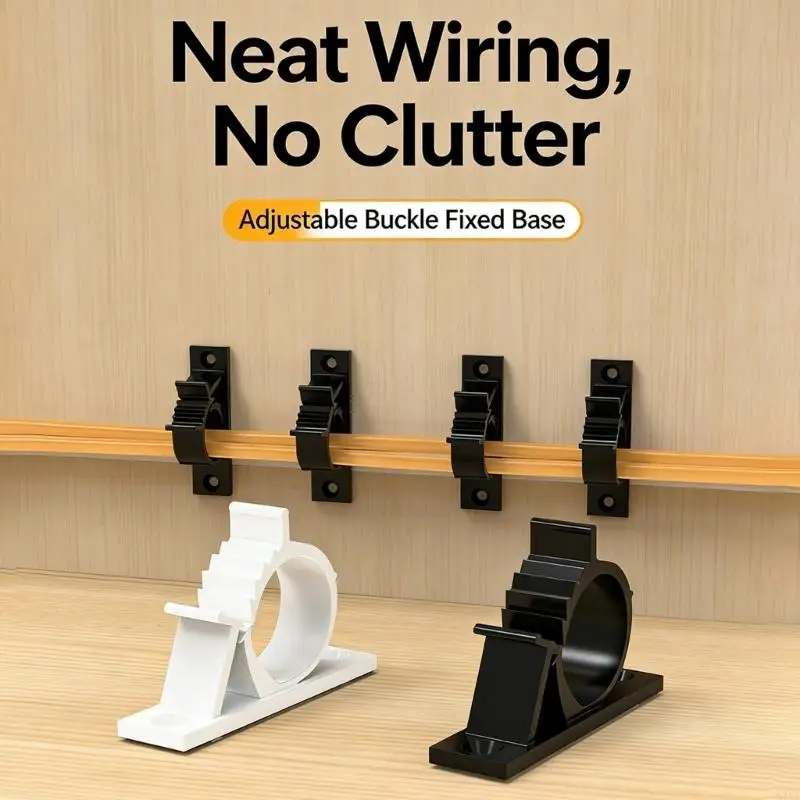20pcs Strong Plastic Cable and Pipe Clamps Adjustable Water Pipe Mounting Clip for Secure Homes Installation 87HA