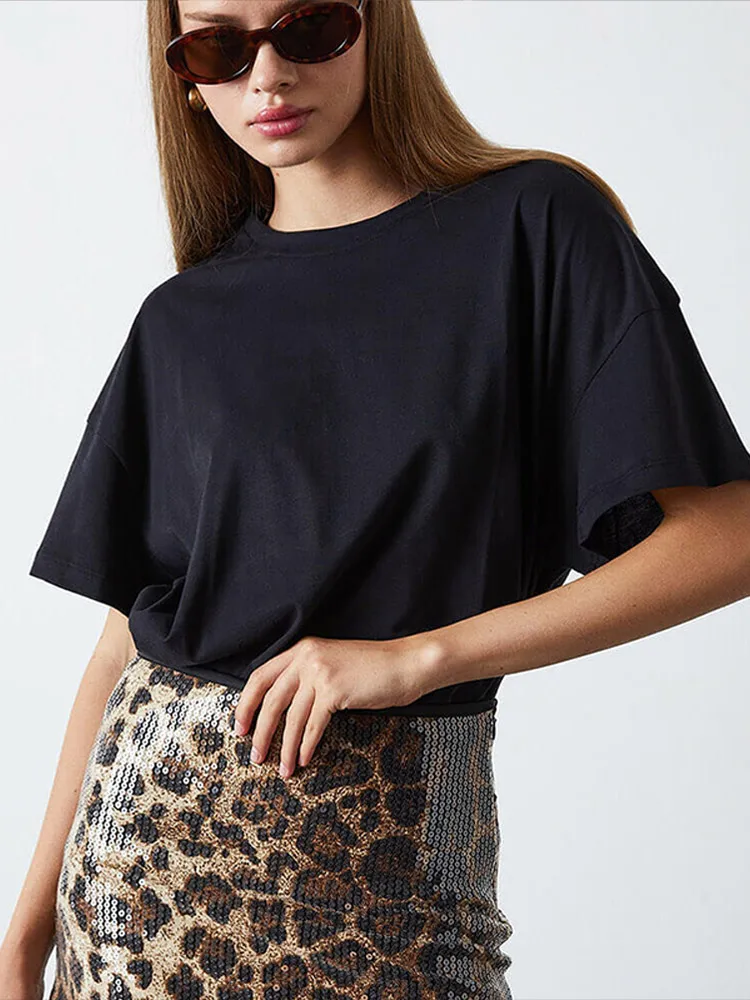 Leopard Print Hottie Sequin Hip Wrap Skirt Women Sexy Nightclub Sparkly Skirt Autumn Female Party Highstreet Club Short Dress