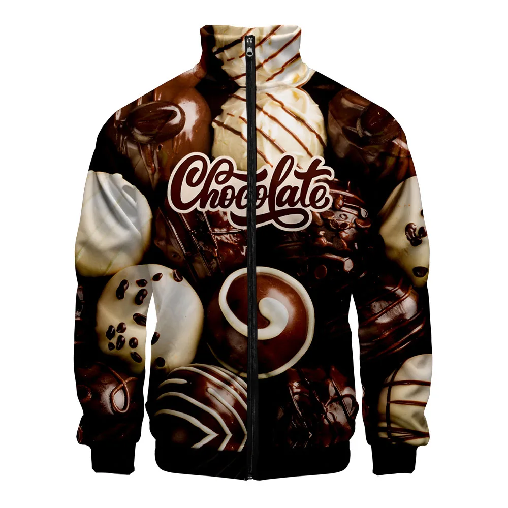 

stand collar jacket men's and women's clothing Fashion coat couple 3D digital printing cardigan jacket 23