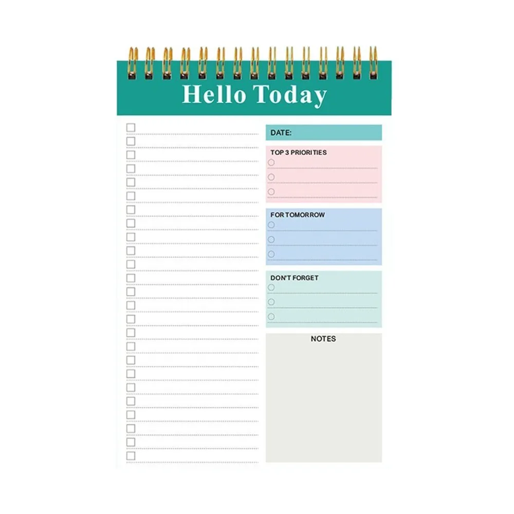 Autodisciplina tamanho a5 caderno espiral à prova d'água bloco de notas sem data 52 folhas estilo simplificado livro de bobina material escolar