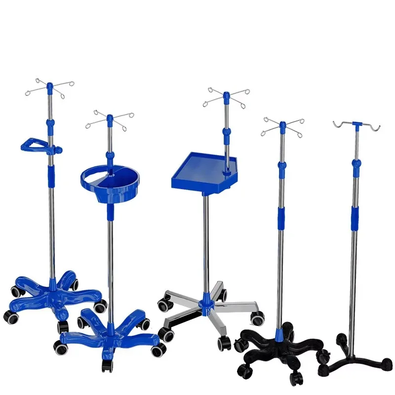 

Портативная больничная инфузионная подставка из нержавеющей стали с 4 крючками и роликами. Подставка для капельного инфузии.