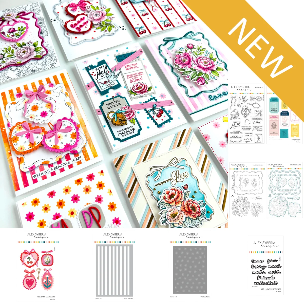 

2026 Released February Charming Medallions Love Tickets Flowers Metal Cutting Dies Clear Stamps Stencil for DIY Scrapbook Paper