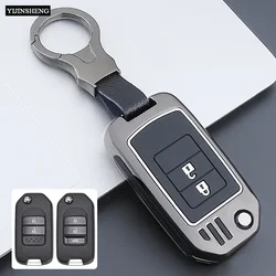 Zinc Alloy + Silicone Key Fob Cover Case for Honda Civic HRV CRV XRV CR-V Crider Odyssey Pilot Fit Accord 2 3 Button Flip Remote