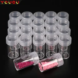 YOUQU 30PC Round Bottle Diamond Painting Accessories Storage Tank Free Combination Transparent Plastic Storage Container