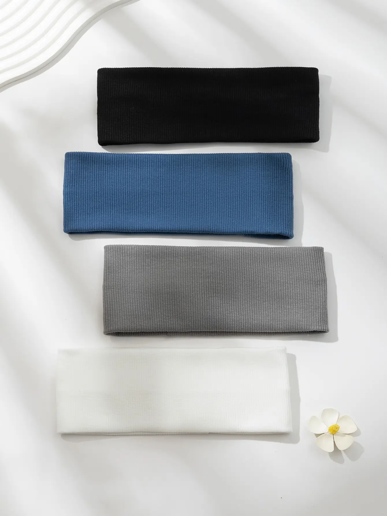4Pcs Einfache Mode Frauen Einfarbig Elastische Haarbänder Nette Gesicht Waschen Make-up Haar Band Vintage Sport Laufen Yoga stirnbänder