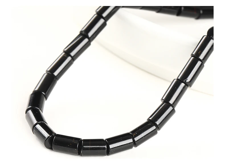 6x9mm Natürliche Schwarze Turmalin-Zylinderperle Lose Abstandsperle für Schmuckherstellung DIY Halskette Armband Zubehör – Detail 9