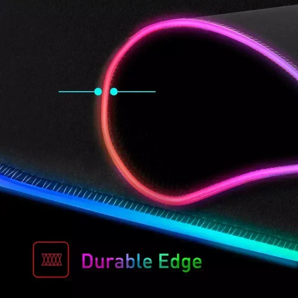 Niedliches Anime-Chiikawa-Gummi-Mauspad, 40 x 90 cm, LED-Licht, leuchtender PC-Teppich mit hintergrundbeleuchteter RGB-Gaming-Tastaturmatte, Mädchen-Schreibtisch