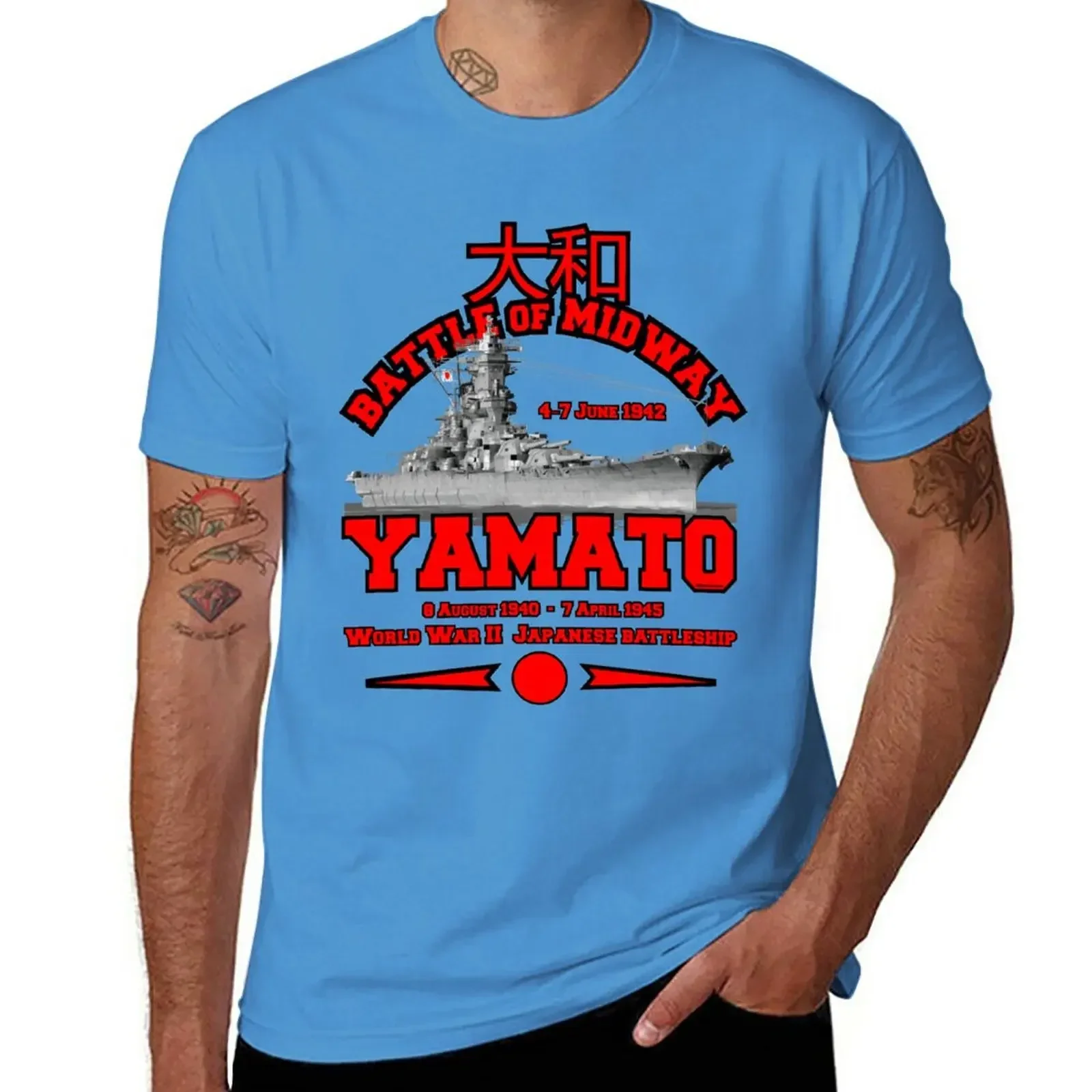 2024 Short t-shirt fitted t shirts for men New YAMATO Japanese Battleship ww2 T-Shirt quick-drying t-shirt fashion man