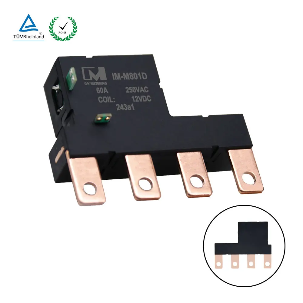 IM-M801D UC3 60A 220VAC 12V Coil Smart Meter 2 Phase Magnetic Immune Latching Relay with Motor Driven