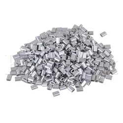 500 pcs Sliver Color Oval Shape Aluminum Clip Wire Rope Swage Clip M1.2