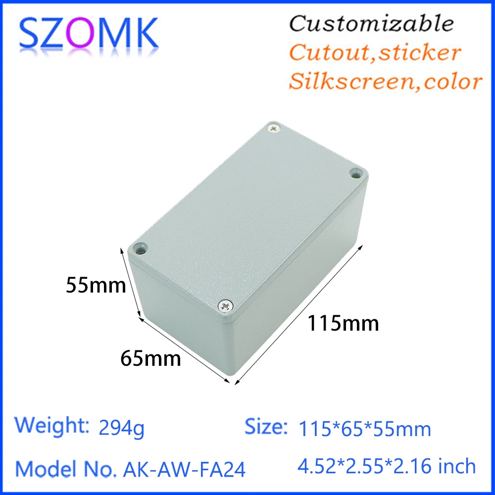 115x65x55mm Outdoor Power Electrical Enclosure Ip65 Die Cast Aluminum Enclosure Waterproof Box