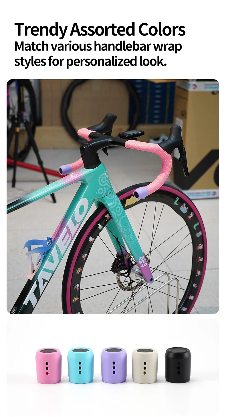 Fahrrad-Lenkerendstopfen Silikon-Schutzhüllen Mehrfarbig Staubdicht Passend für 20mm Rennrad-Lenker Teile Zubehör – Detail 9