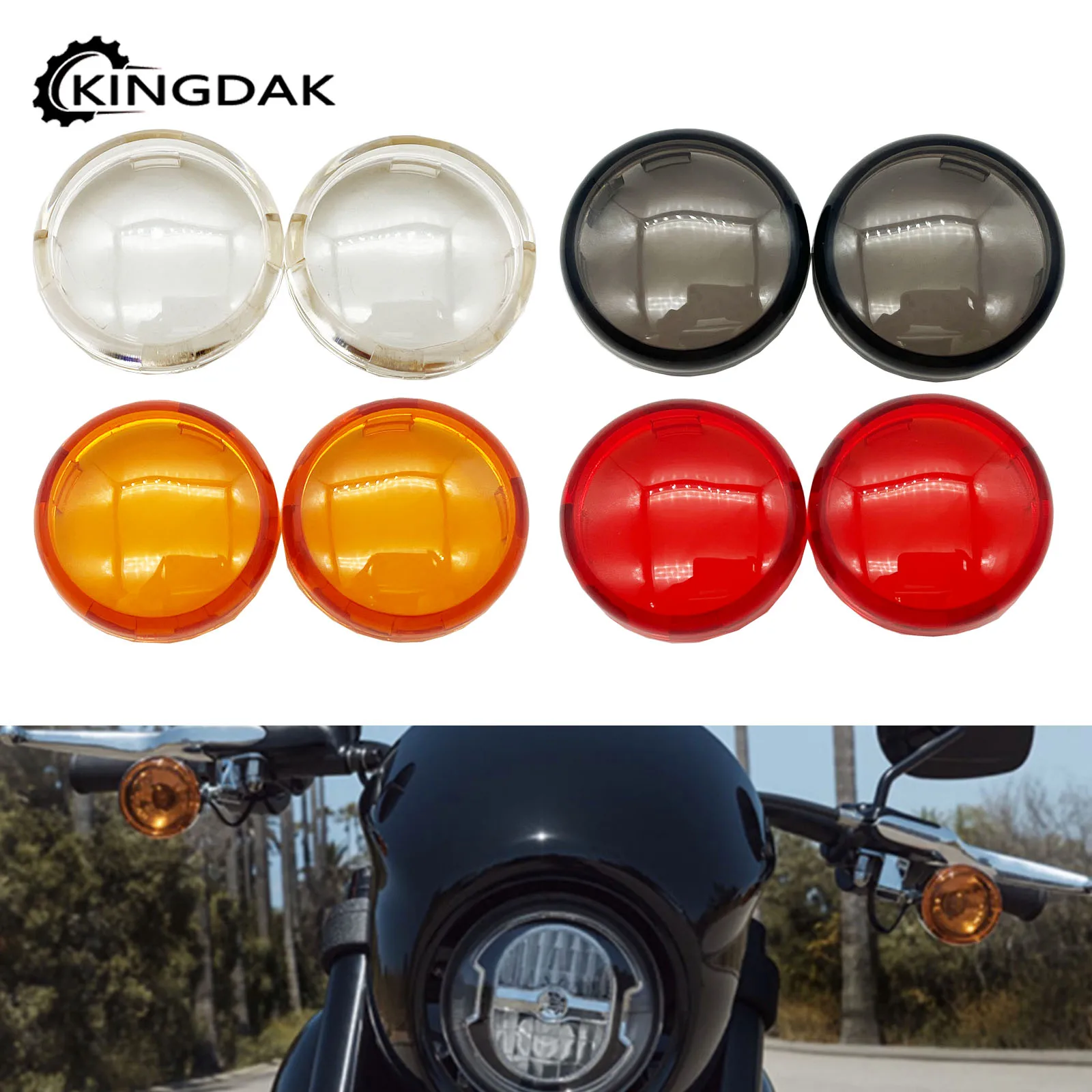 Motorcycle 2 Inch Bullet Turn Signal Light Lens Cover Front Rear Fit For Harley Sportster XL Street Glide Road King Softail
