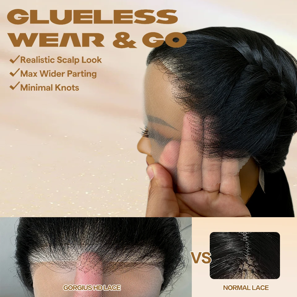 Парик фронта шнурка HD 30-дюймовая полоска 13X6 Парик шнурка Предварительно выщипанные бесклеевые синтетические термостойкие длинные прямые черные парики с омбре