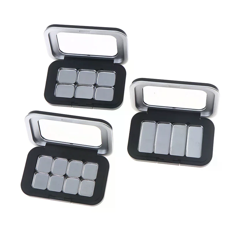 Leere magnetische Kosmetikpalette mit Spiegel, 1/2/3/4/6/8 Gitter, Eisenplatte, Lidschatten, Rouge, Lippenstift, DIY, Glitzer-Make-up-Box