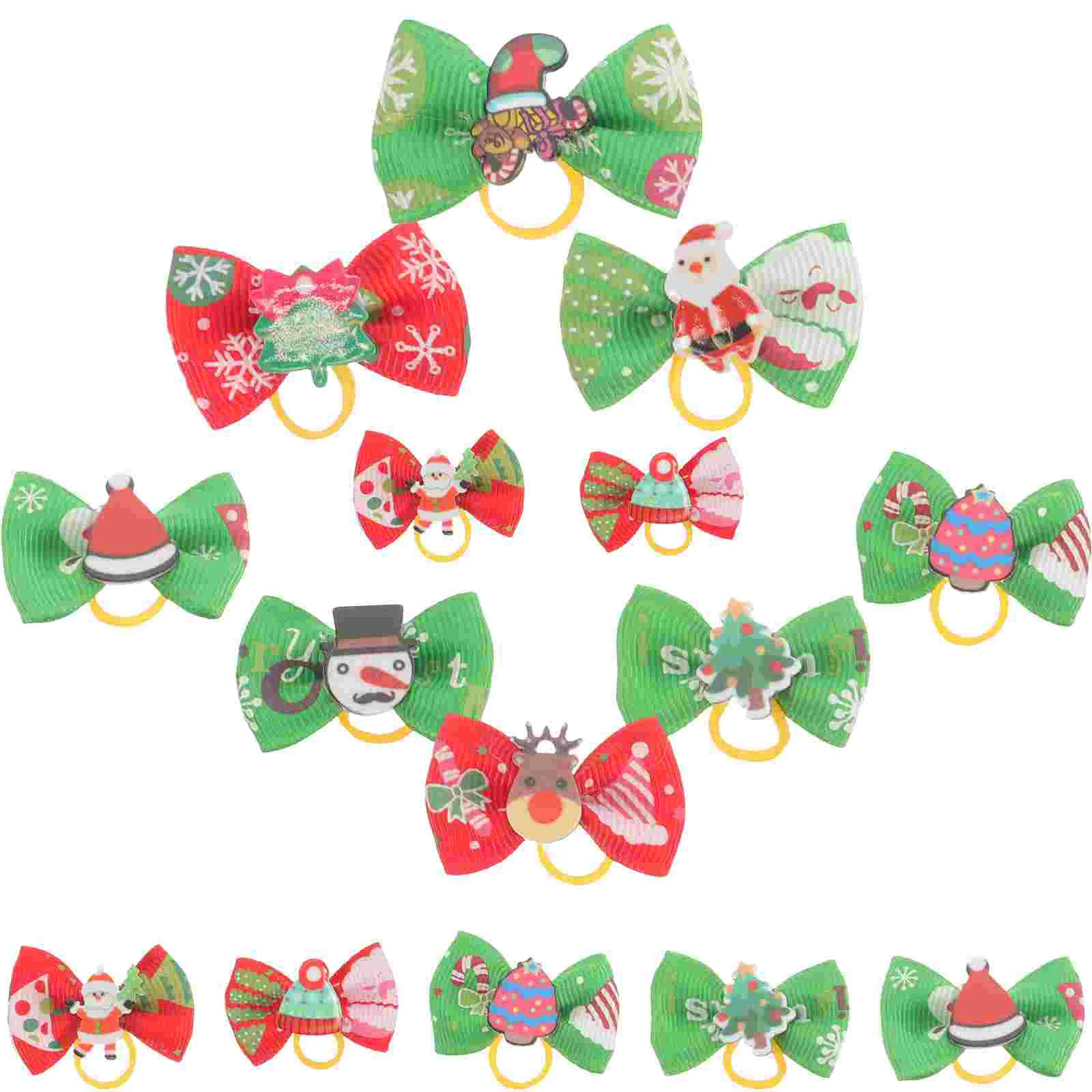 

30 Pcs Pet Hair Holder Christmas Tie Elastic Bands for Ribbons Rope Dog Hairpin Ring