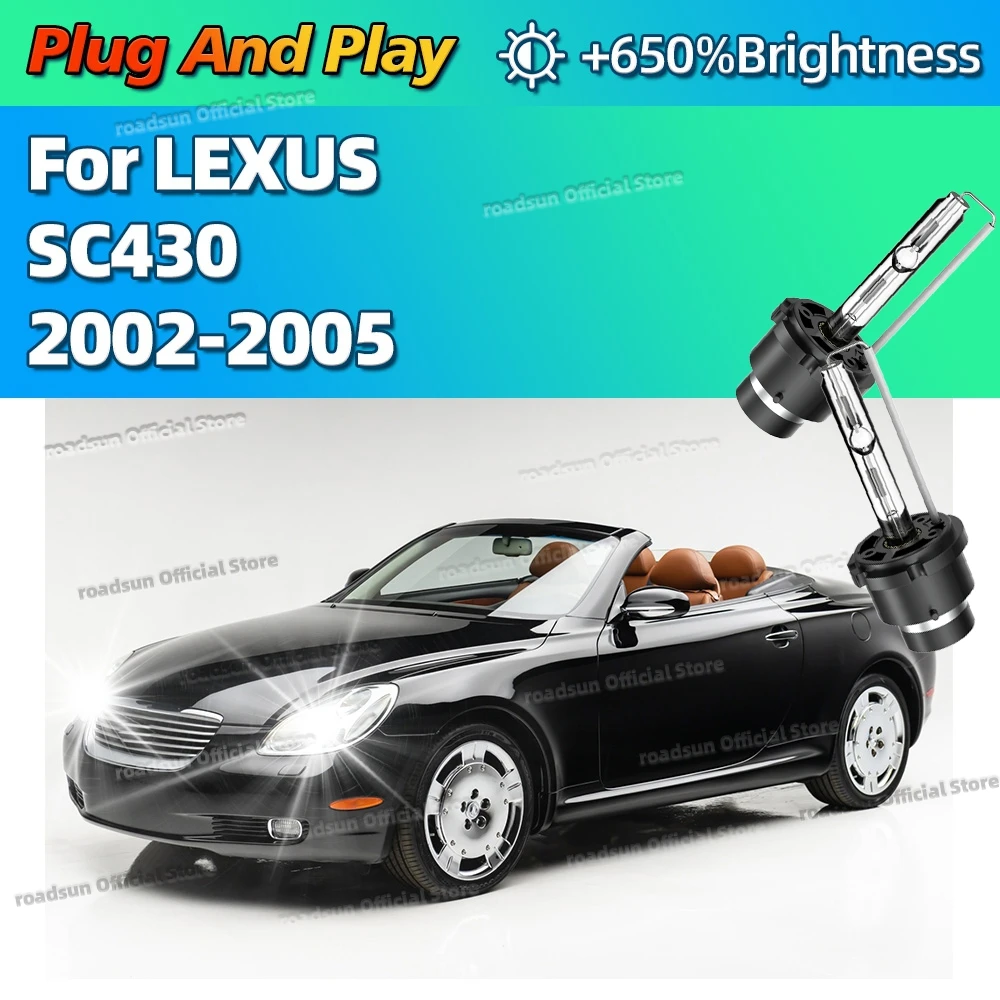高輝度キセノン35w-6000kホワイトカーhidヘッドライト交換用電球-レクサスsc430-2002-2003-2004-2005-プラグアンドプレイ対応