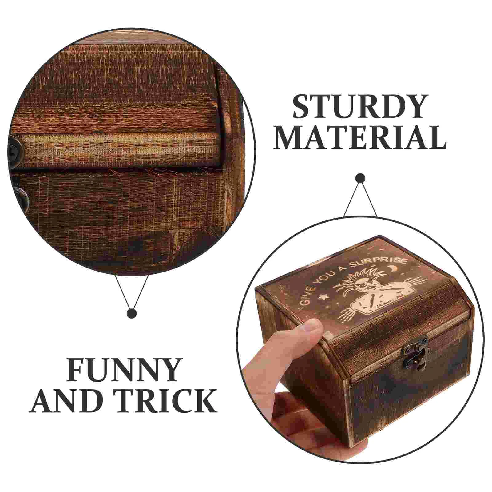 Startled Wooden Box Horror Surprise Remote Halloween Creepy Joke Novelty Boxes Toy Scary Witch Funny