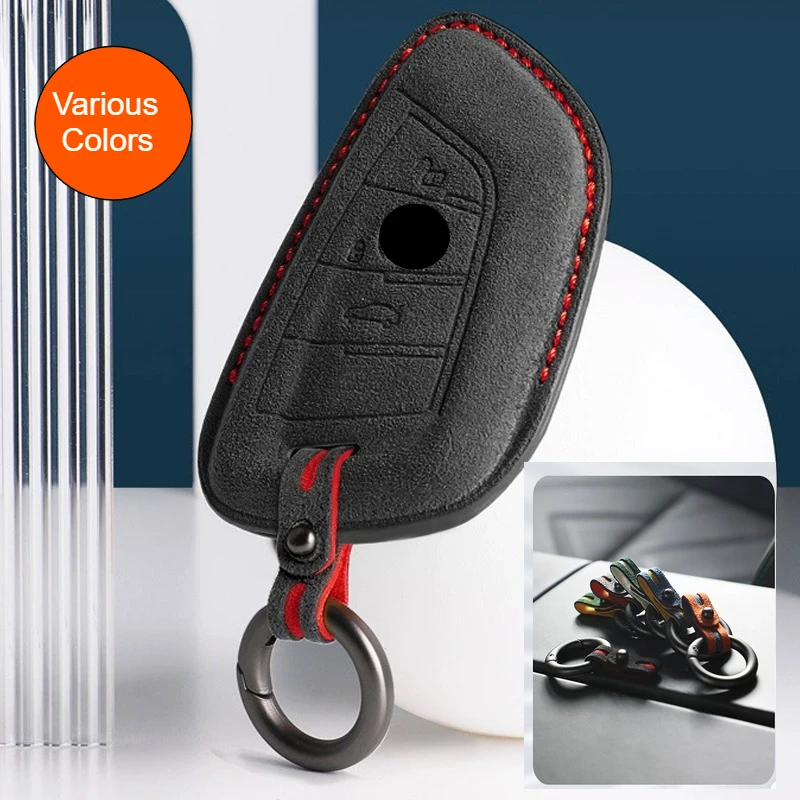 

Car Key Case Cover for BMW 3 5 Series X1 X2 X3 X4 X5 X6 X7 F30 F90 F10 G30 G60 E60 F48 F39 E70 F15 F16 325li 530 Suede Keychain