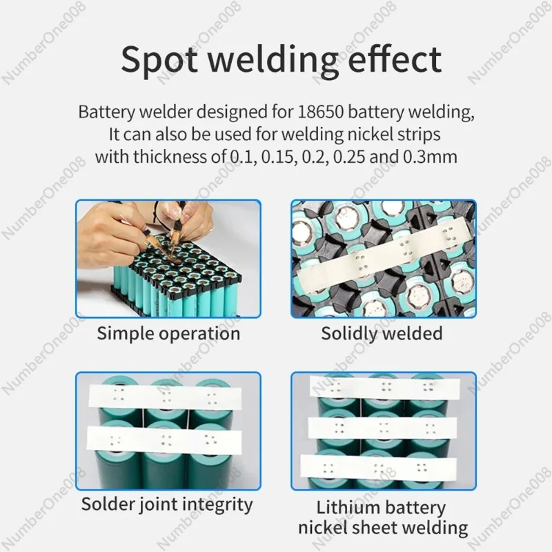 8000W Dual Pulse Spot Welding Machine 18650 Li-Battery Cellphone Battery 0.1-0.15mm Nickel Sheet DIY Welding Digital Spot Welder