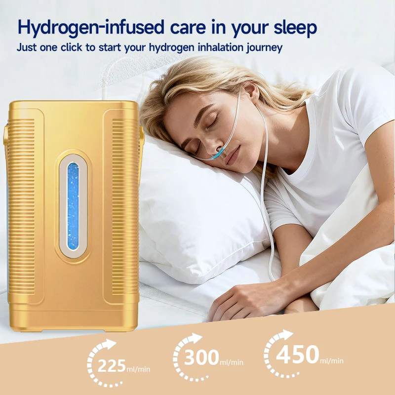H2 Gas Inhaler Water Therapy Home Wellness Hydrogen Generator with 99.99% Purity PEM Membrane Hydrogen Inhalation Machine