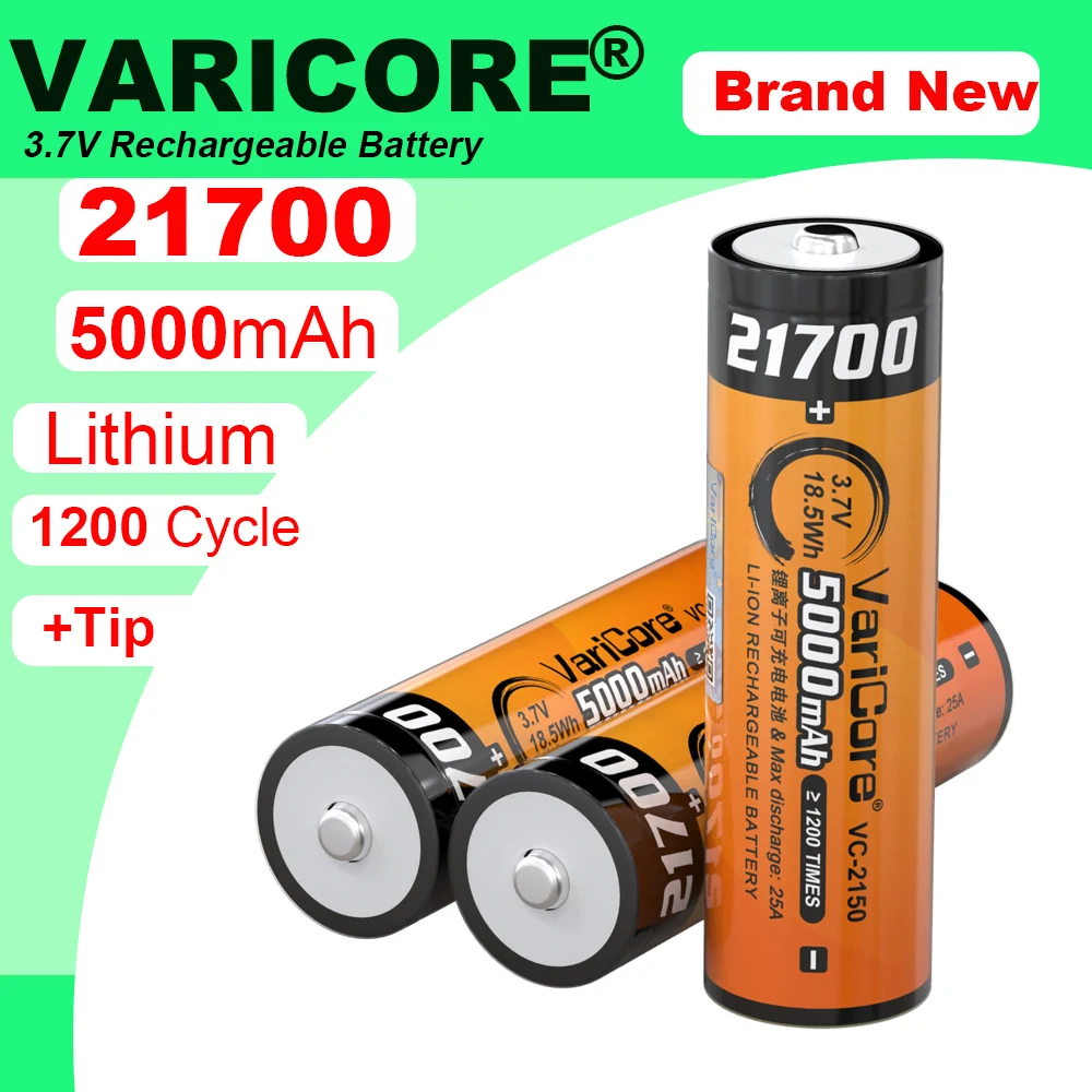 VeitoKala Lii-51G 21700 3.7V 5100mAh batterie lithium-ion haute capacité bricolage 24v 36v 48v 60v batteries rechargeables + pointe pointue