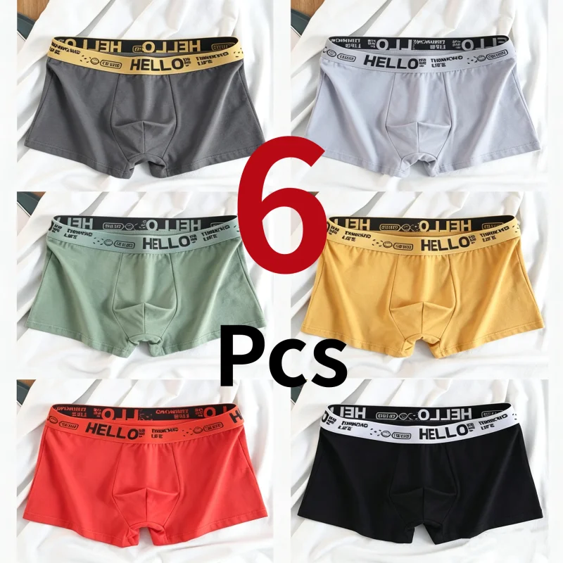 Boxer Brief Pack Cotton - 6Pcs 남성 속옷 남성 95% 면