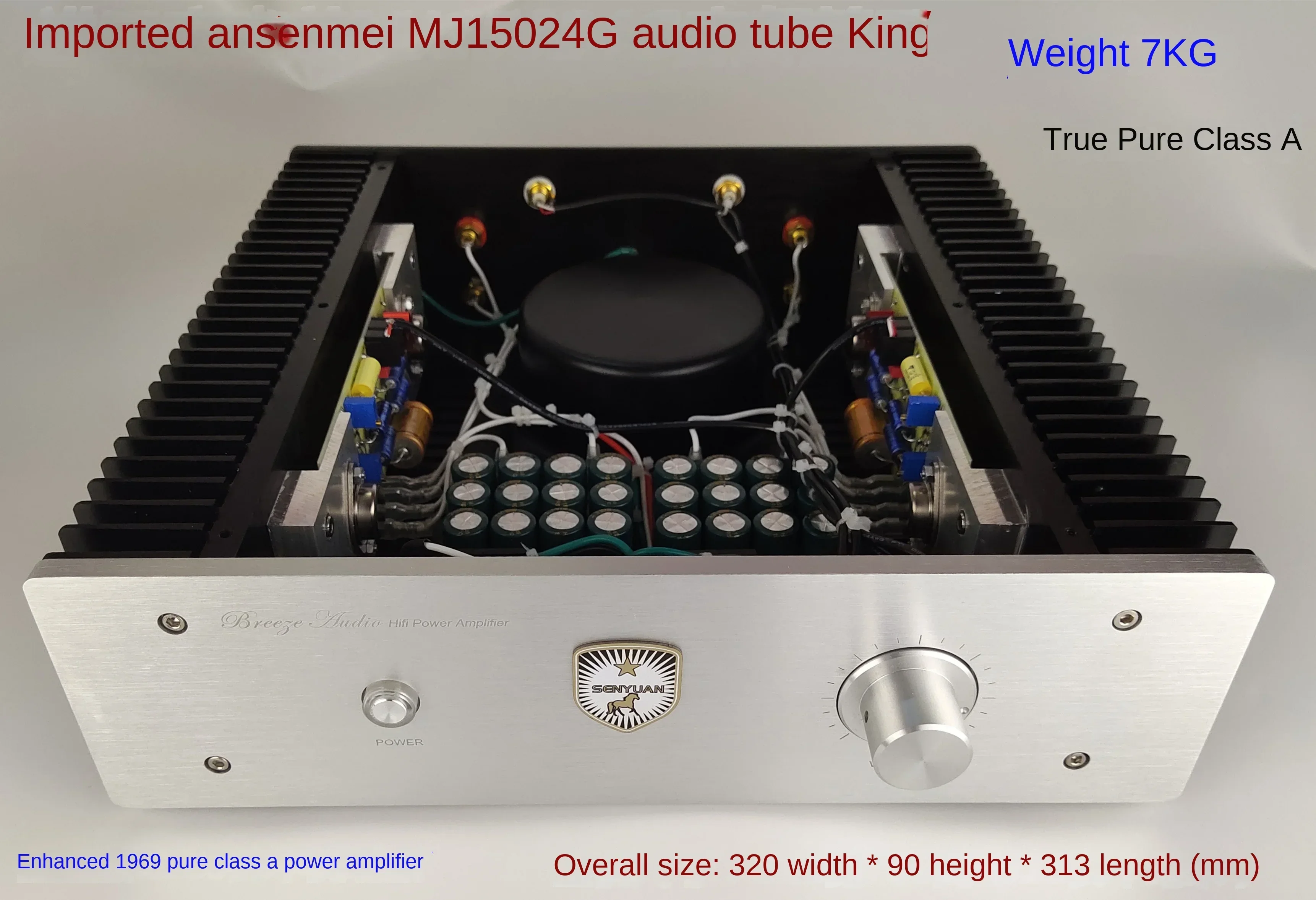 AMXEKR Upgrade 1969 Pure Class A Amplifier 2.0 15W MJ15024G Tube Better than NAP200 LM3886 LM1875 300B Amplifier Audio