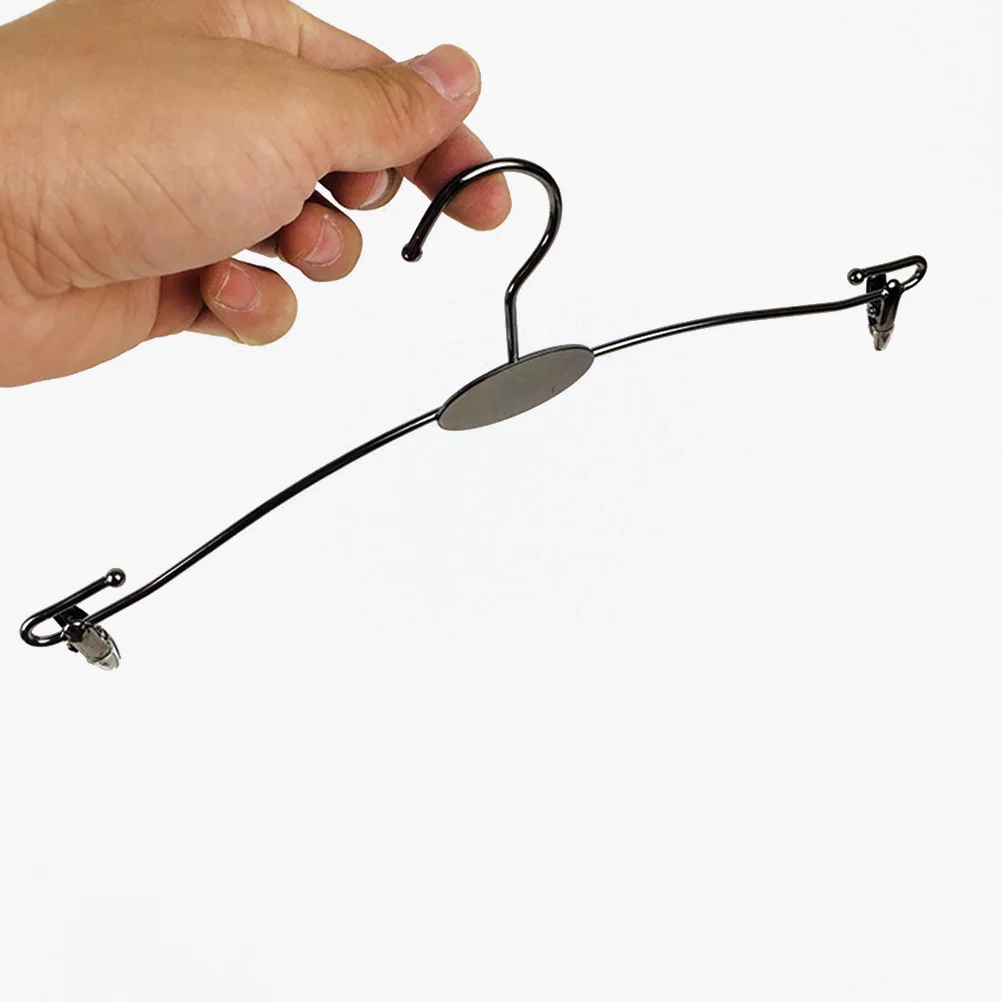 

10Pcs Black Metal Clothes Hangers Eco-Friendly Chrome Non-Slip Space Saving Wardrobe Underwear Underpants Laundry Suit Shop