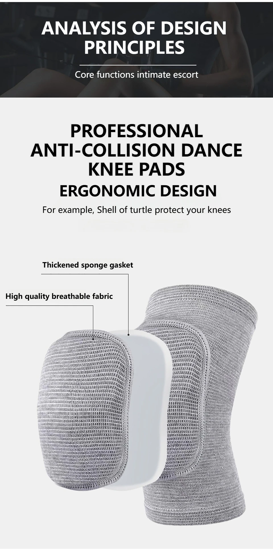 Loogdeel 1 Paar Sport-Knieschoner für Männer, Frauen, Kinder, Knieschutz, Kniebandagen für Tanz, Yoga, Volleyball, Fußball, Radfahren – Detail 5