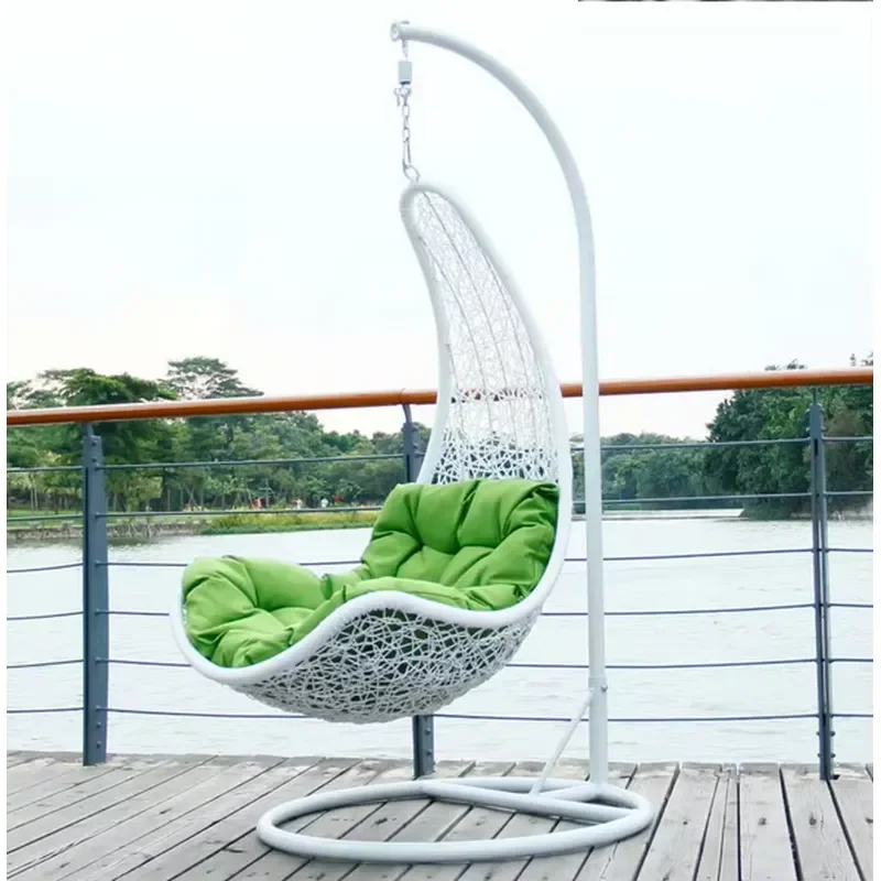 Hedy Modern White PE Rattan Hammock Chair Cheap Garden Wicker Hanging Chairs for Patio Courtyard for Living Room Outdoor