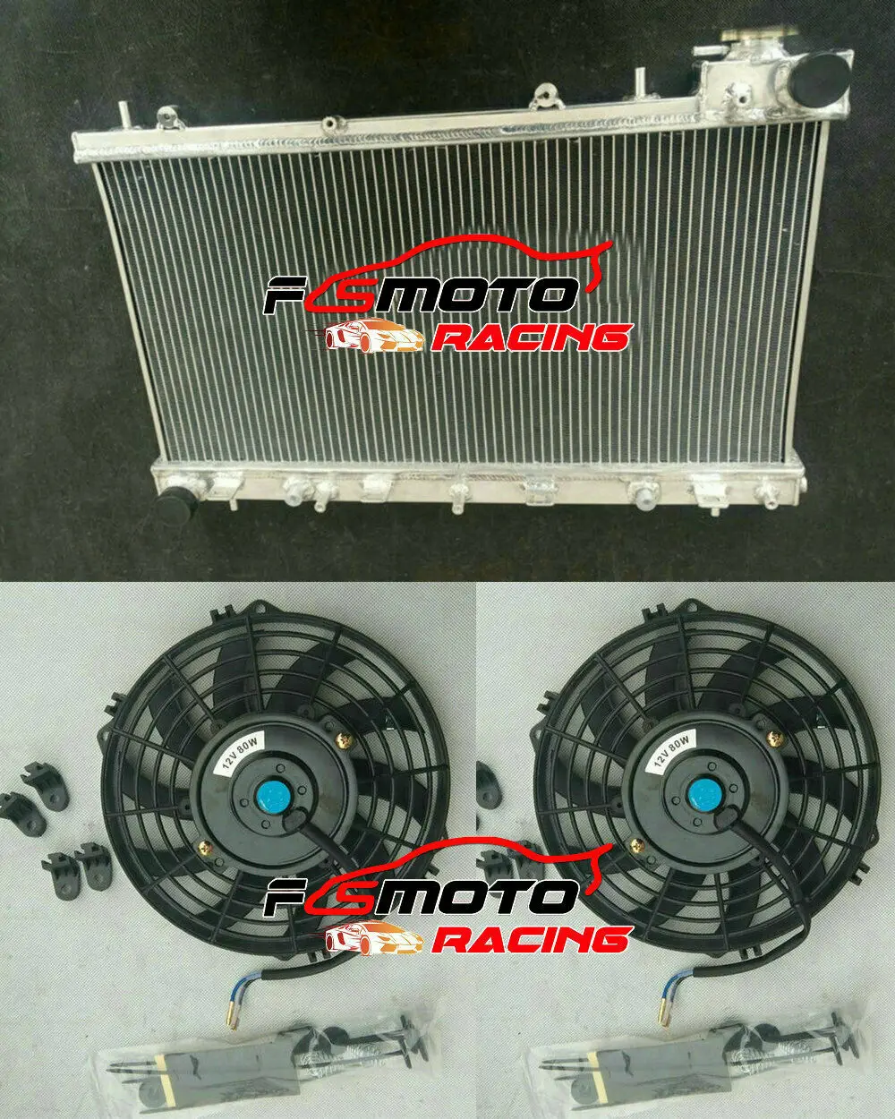 Aluminum Radiator+Fans For Subaru Forester SF Impreza Outback L S RS H4 2.5 2.2 1999-2002 2000 2001 99 00 01 02