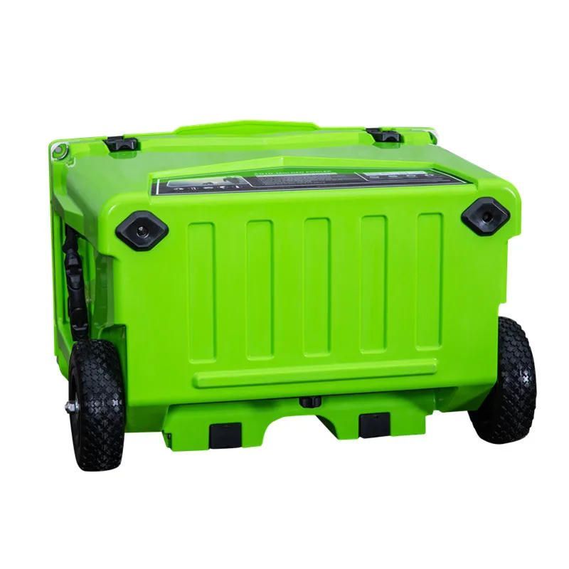 Outdoor Ice Cooler Box Camping Plastic Insulated Cooler Box with fishing rods & basket & cup holder for camping &hiking