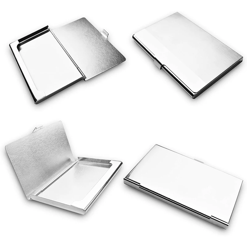 Metal Business Card Holder - Slim Pocket Business Card Case for Men & Women, Stainless Steel IC Cards Storage