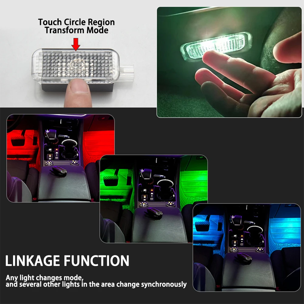 16 Colors Control Car LED Footwell Lights for Porsche 911 992 Cayenne 957 Panamera 971 Boxster Interior Decorative Atmosphere view 3