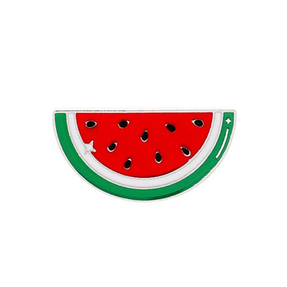 New Cute Watermelon Brooch Enamel Geometric Fruit Watermelon Bag Gift Decoration Jewelry Pin Personalized U4h7