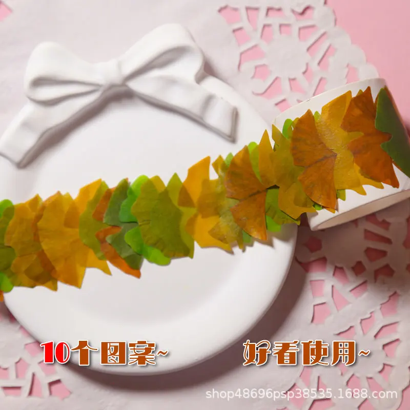 50Pcs DIY Leaf Paper Stickers Self-adhesive Post Sticky Notes Notepad School Children's Student Handbook Sticker Supplies