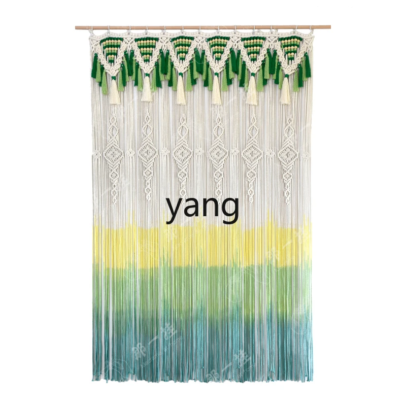 Yjq Hand-Woven Colorful Door Curtain Partition Tassel Curtain B & B Background Cloth Decoration