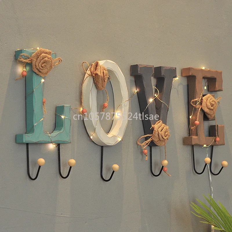 

Creative Door Coat Hook Entrance Key Storage Wall Hook Letter Decoration