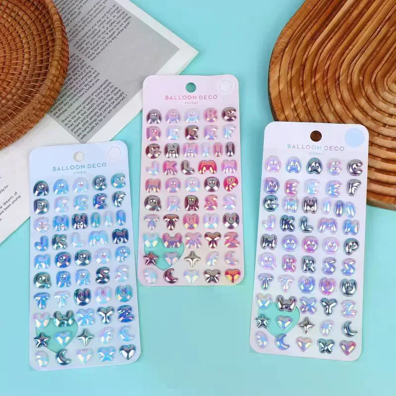 

2/4Pcs Colorful Rainbow Letters Decor Stickers Scrapbooking Diy Journaling Cute Stationery Diary Decal Gift