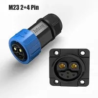 50A 2+4 Charging Plug Waterproof M23 E-Bike Lithium Battery Male Female Connector Outdoor Electric Vehicle Charging Port Adapter