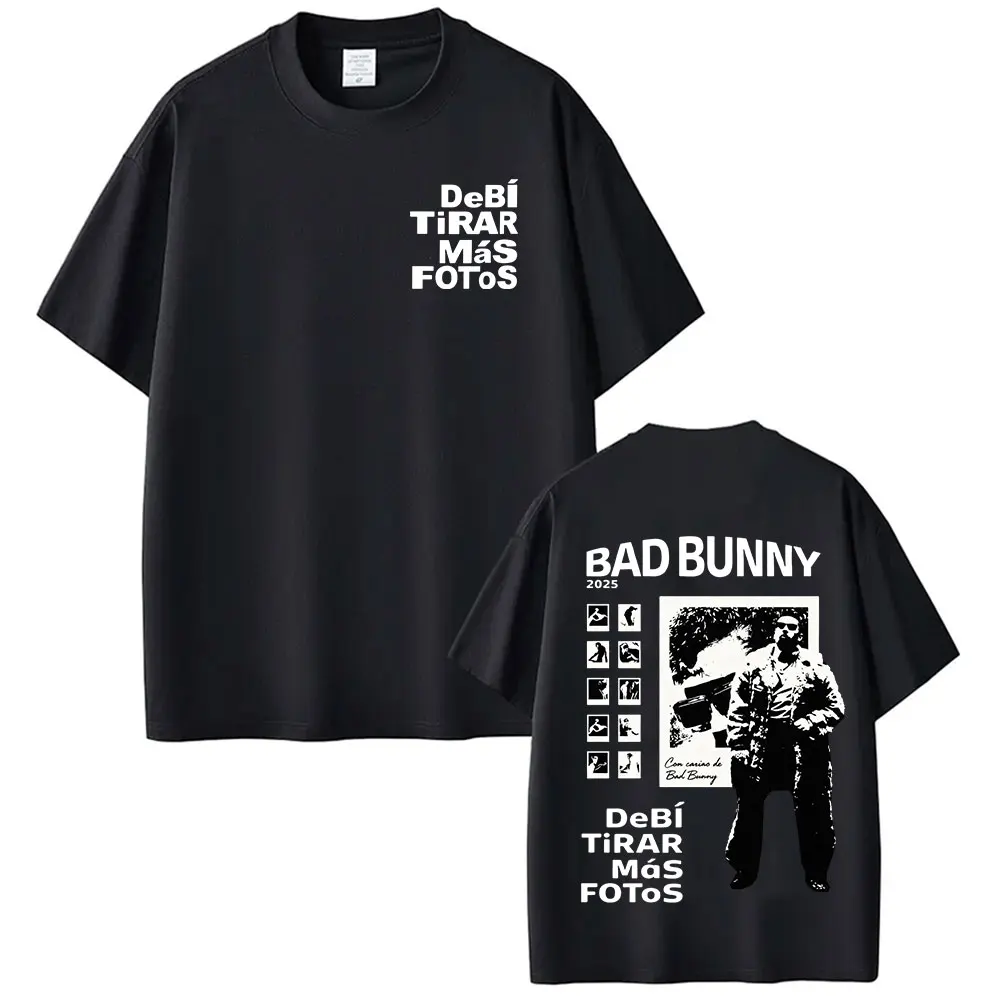 Rapper Bad Bunny Tour 2025, grafische T-Shirts, Debi Tirar Mas Fotos, DTMF, Herren- und Damen-T-Shirt, Retro-Übergroßes Kurzarm-Top-T-Shirt