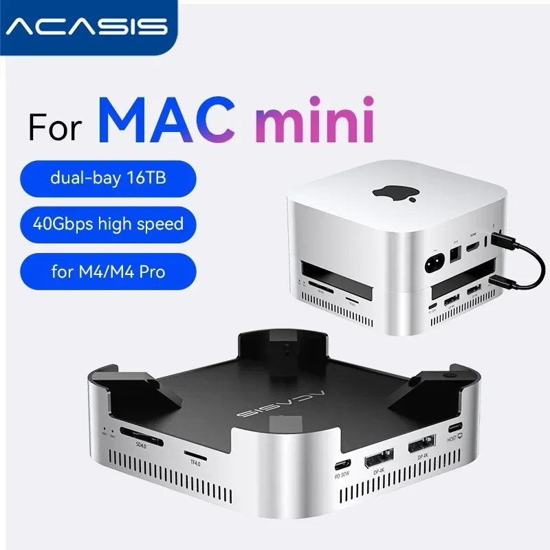 Acasis Mac Mini Docking Station USB-C 40Gbps to DP 4K/144HZ TF/SD Acasis Mac Mini Docking Station USB-C 40Gbps to DP 4K/144HZ TF/SD