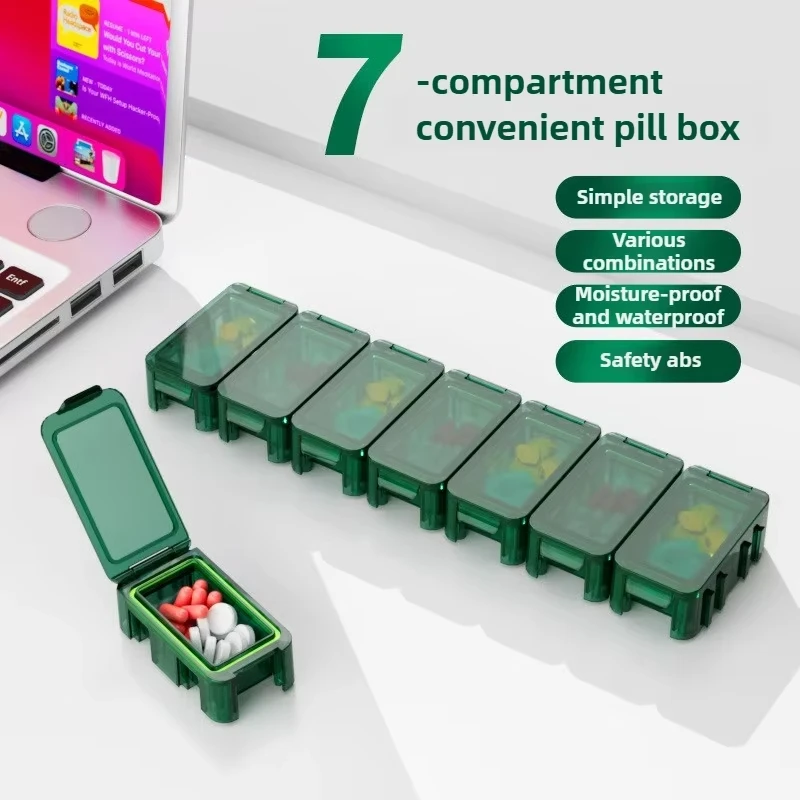 1 Stück Extra Große Wöchentliche Pillenbox Wasserdichter 7-Tage-Pillenbehälter Tragbare Vitamin- und Nahrungsergänzungsmittelbox Leicht zu Öffnende Reise-Medizinbox